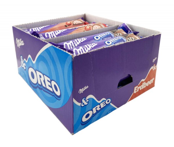 Milka Strawberry und Oreo Riegel 36er Kiste 1300g