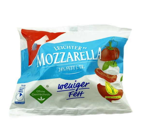Leichter Mozzarella weniger Fett 125g