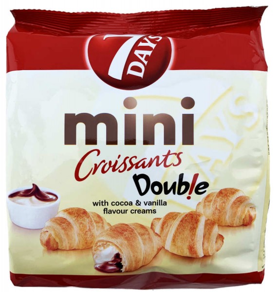 7Days Mini Croissants mit Vanille und Kakaocremefüllung 185g