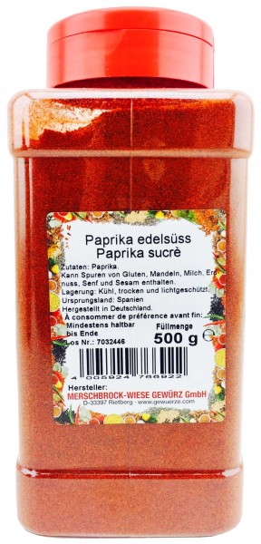 Paprika Edelsüß gemahlen Großpackung 500g