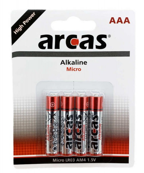 Arcas Alkaline Micro Batterien 4 x AAA