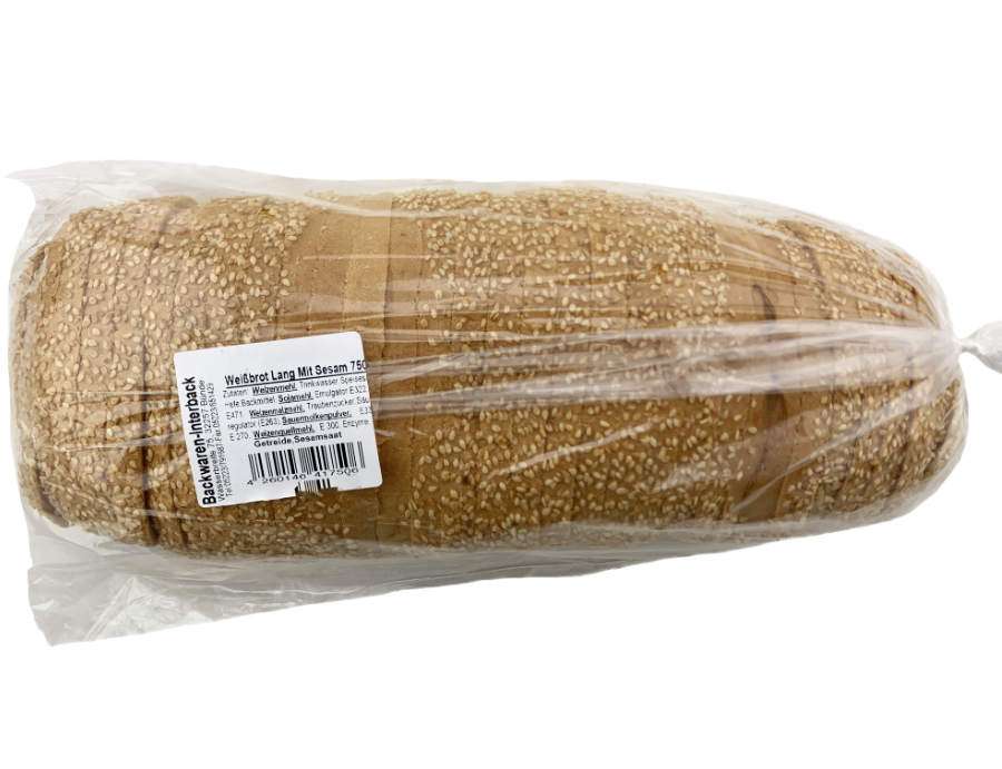 Weißbrot lang geschnitten mit Sesam 750g | Brot | Haltbare Lebensmittel ...