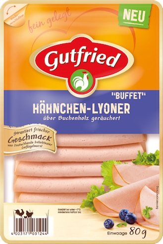 Gutfried Buffet Hähnchen Lyoner Aufschnitt 80g