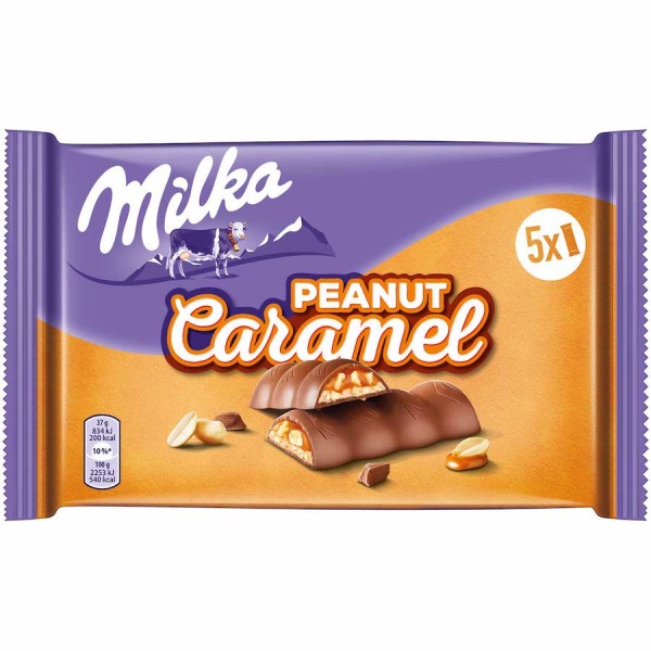 Milka und Peanut Schokoriegel Caramel 5er 185g
