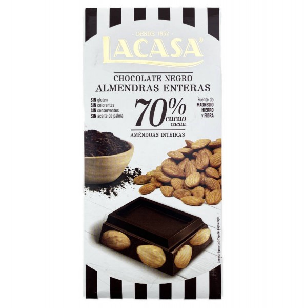 Premium Zartbitterschokolade mit Mandeln 200g