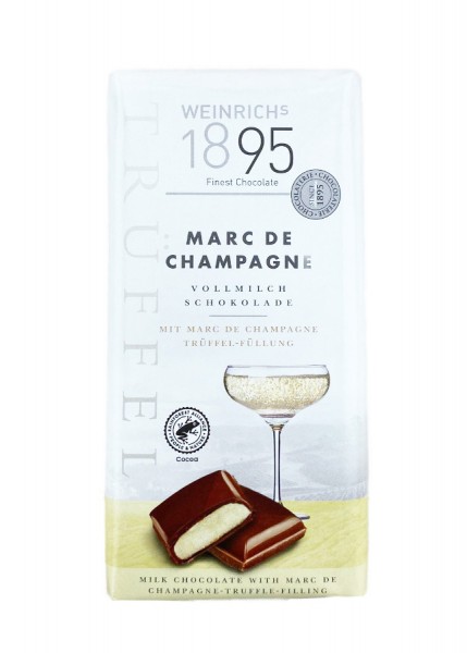 Weinrich`s Vollmilchschokolade Mit Marc De Champagne Trüffel Füllung 100g